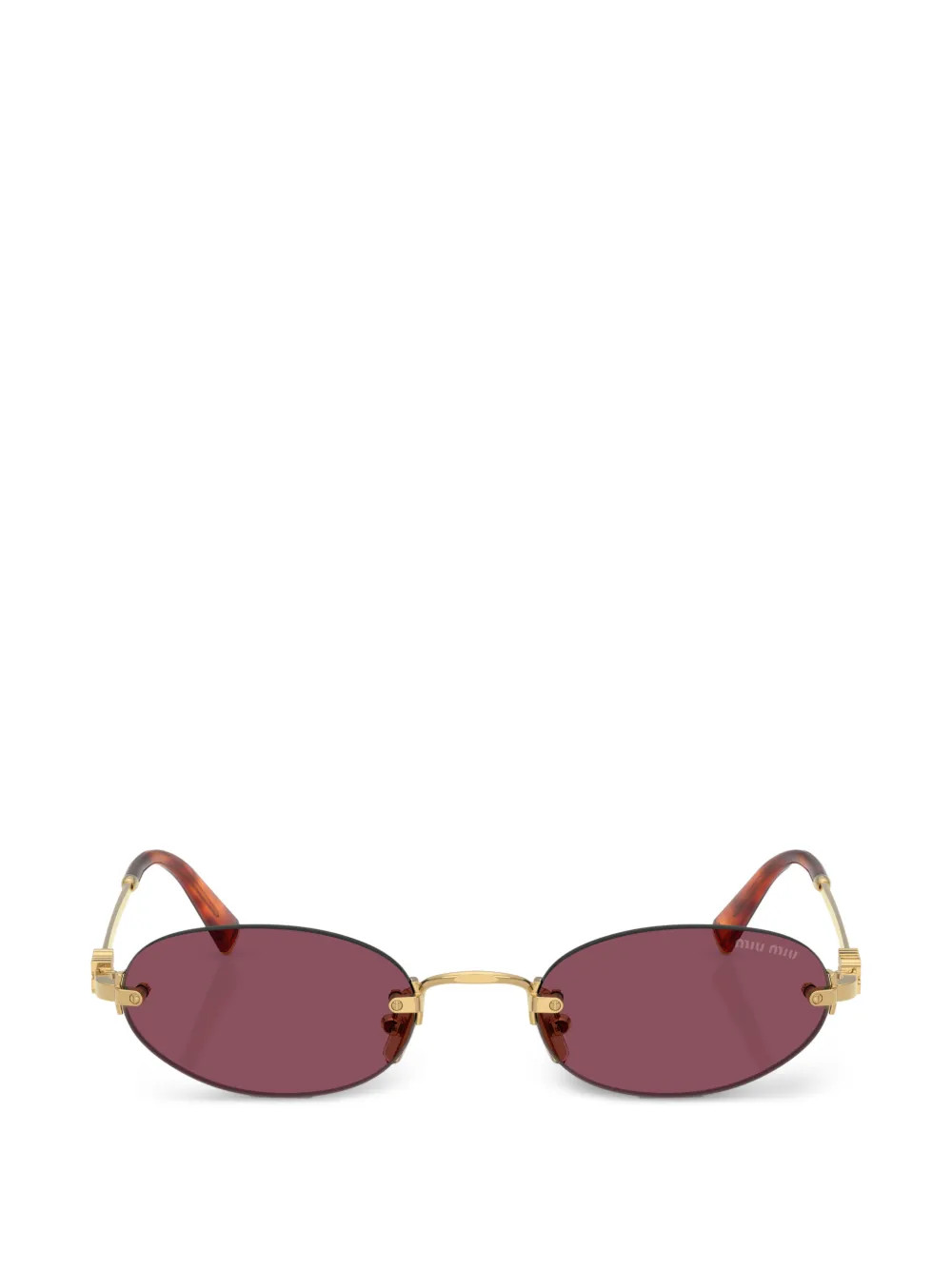 Miu Miu Eyewear oval-frame sunglasses - Gold | Farfetch Global