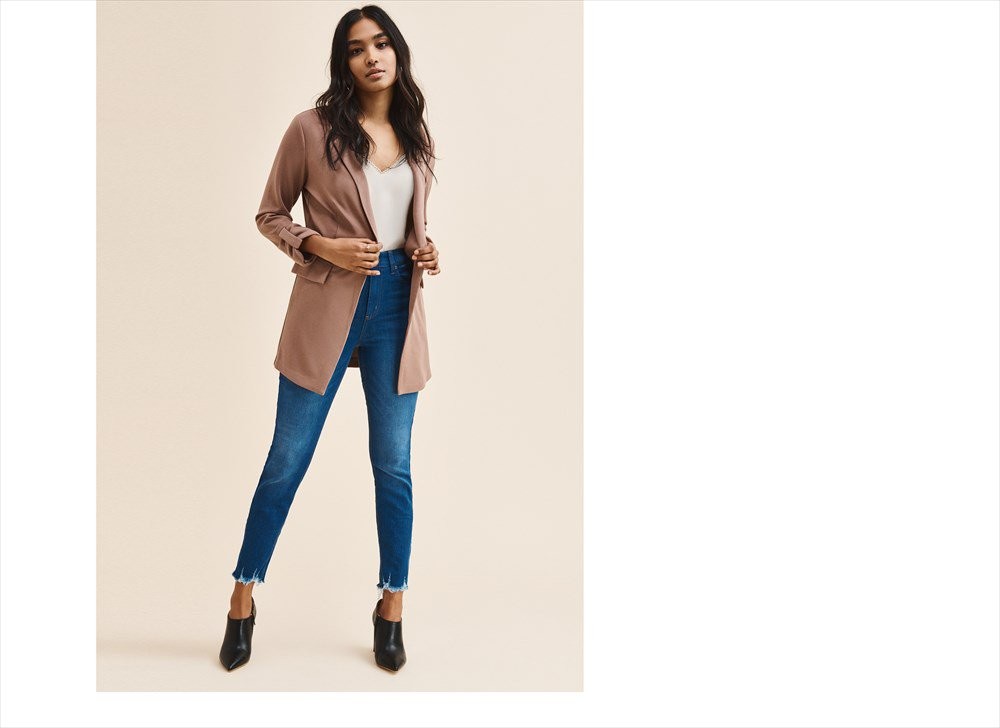 Dynamite  Open Front Boyfriend Blazer  Antler | Dynamite Clothing