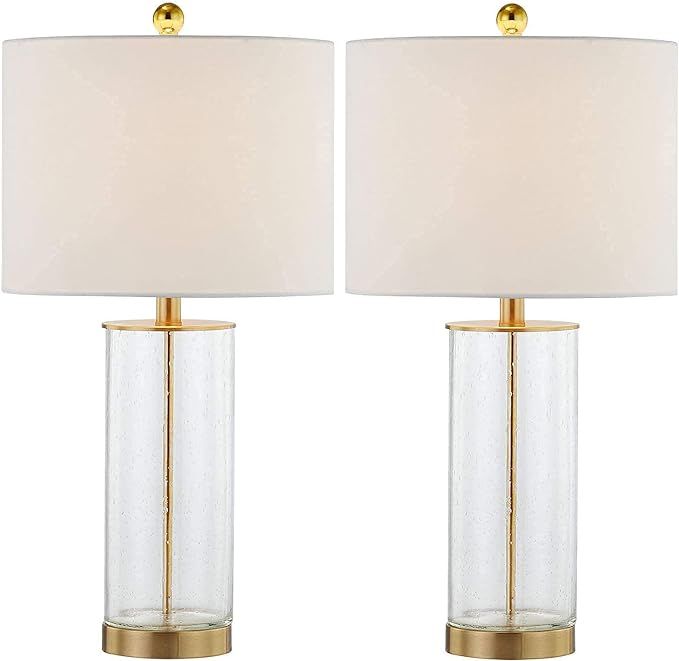 Maxax Set of 2 Table Lamps, Glass Nightstand Lamp in 3-Way Dimmable, 24‘’ Bedside Lamp with W... | Amazon (US)