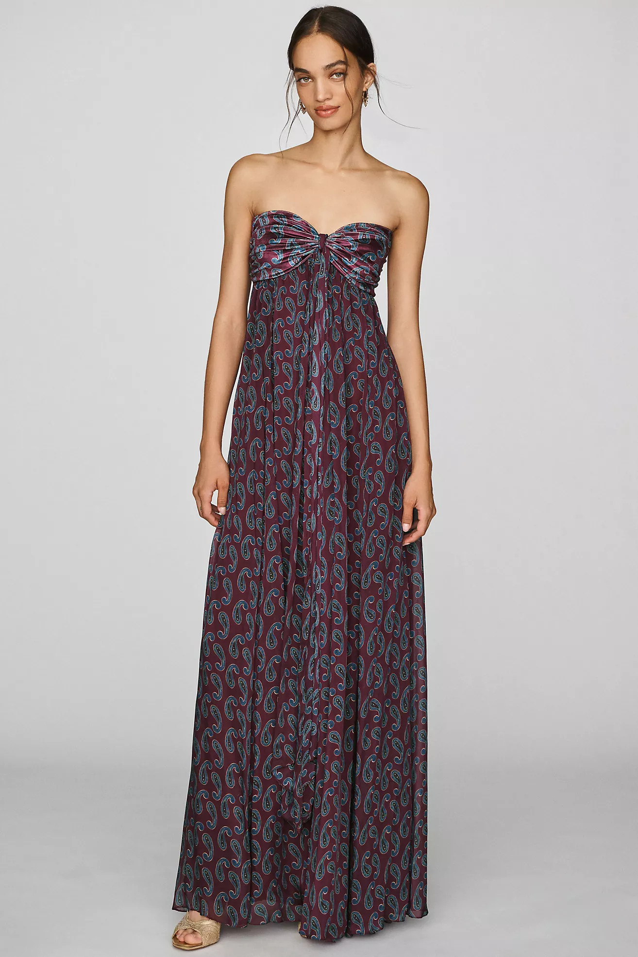 Rococo Sand Ruched Draped Maxi Dress | Anthropologie (US)