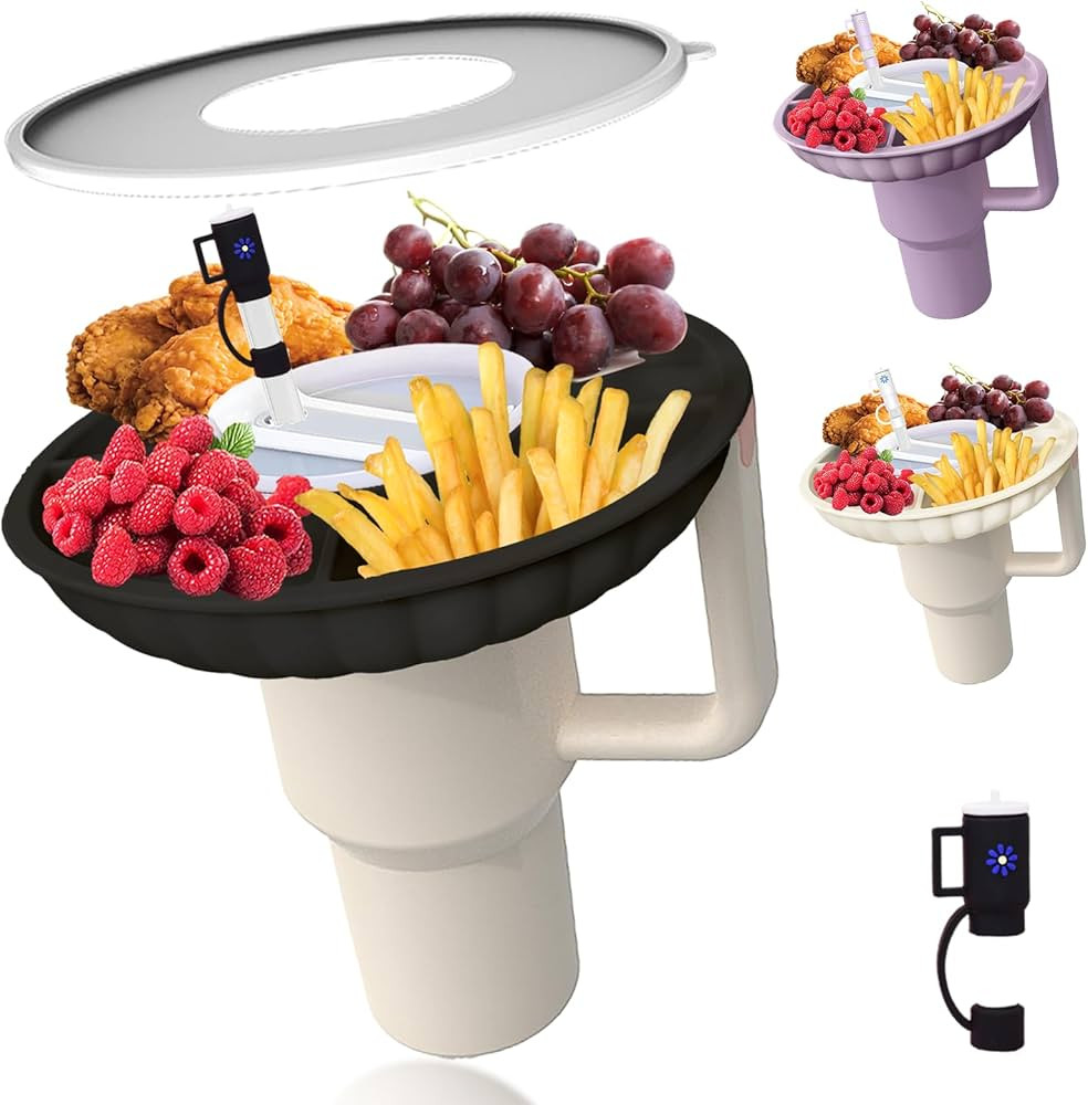 Stanley Snack Tray with Lid and Straw Covers Cap，Compatible with Stanley Cup 40 oz, Stanley Cup... | Amazon (US)