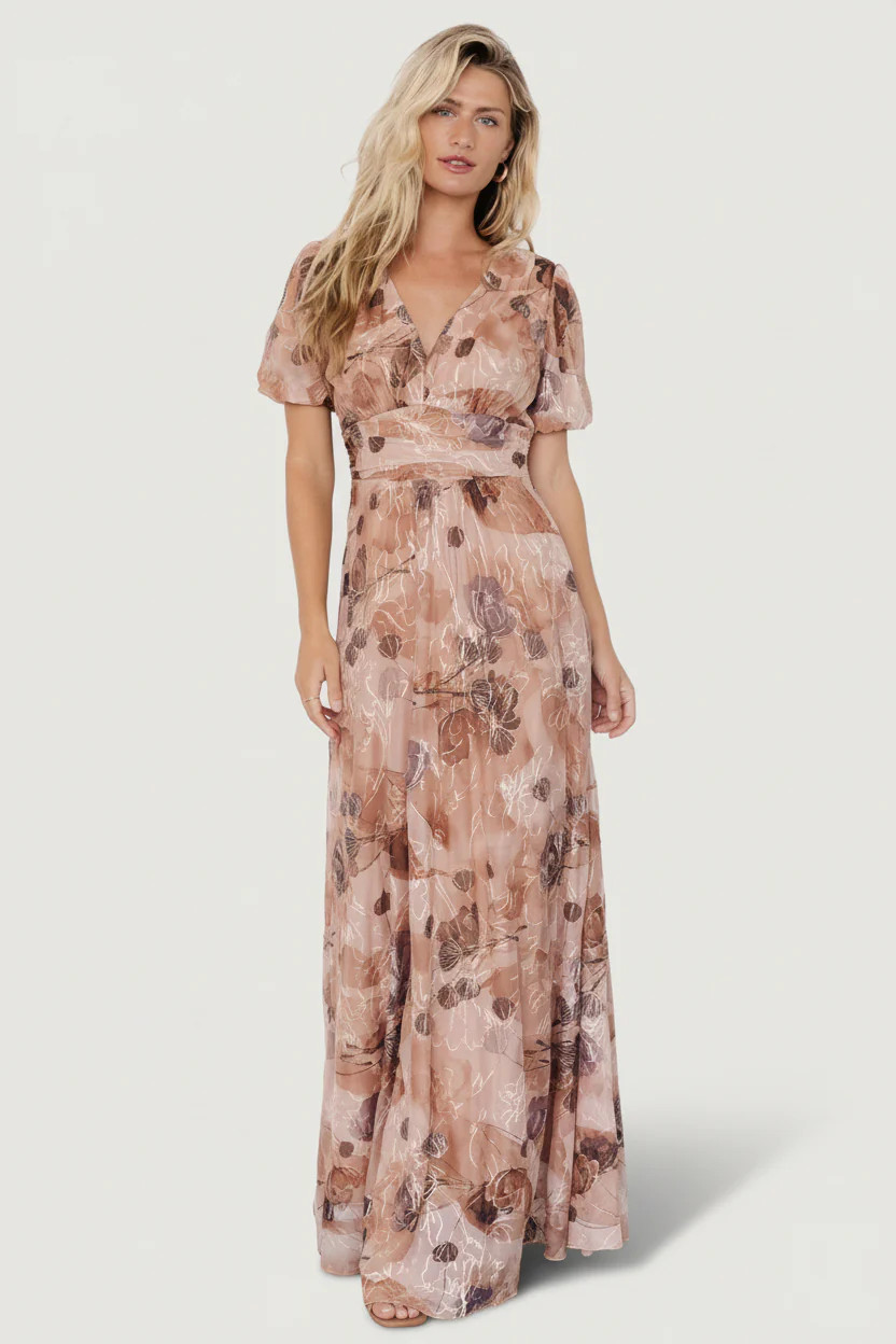 Ardley Maxi Dress | Taupe Floral | Baltic Born