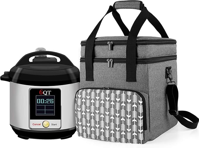 Yarwo Carrying Bag Compatible with Instant Pot 6 Quart, Pressure Cooker Travel Tote Bag with Pock... | Amazon (US)