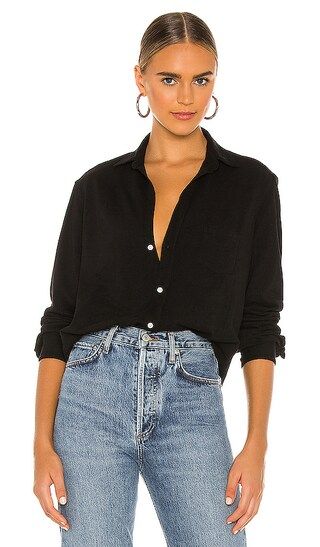 Eileen Knit Button Down Shirt in Black | Revolve Clothing (Global)