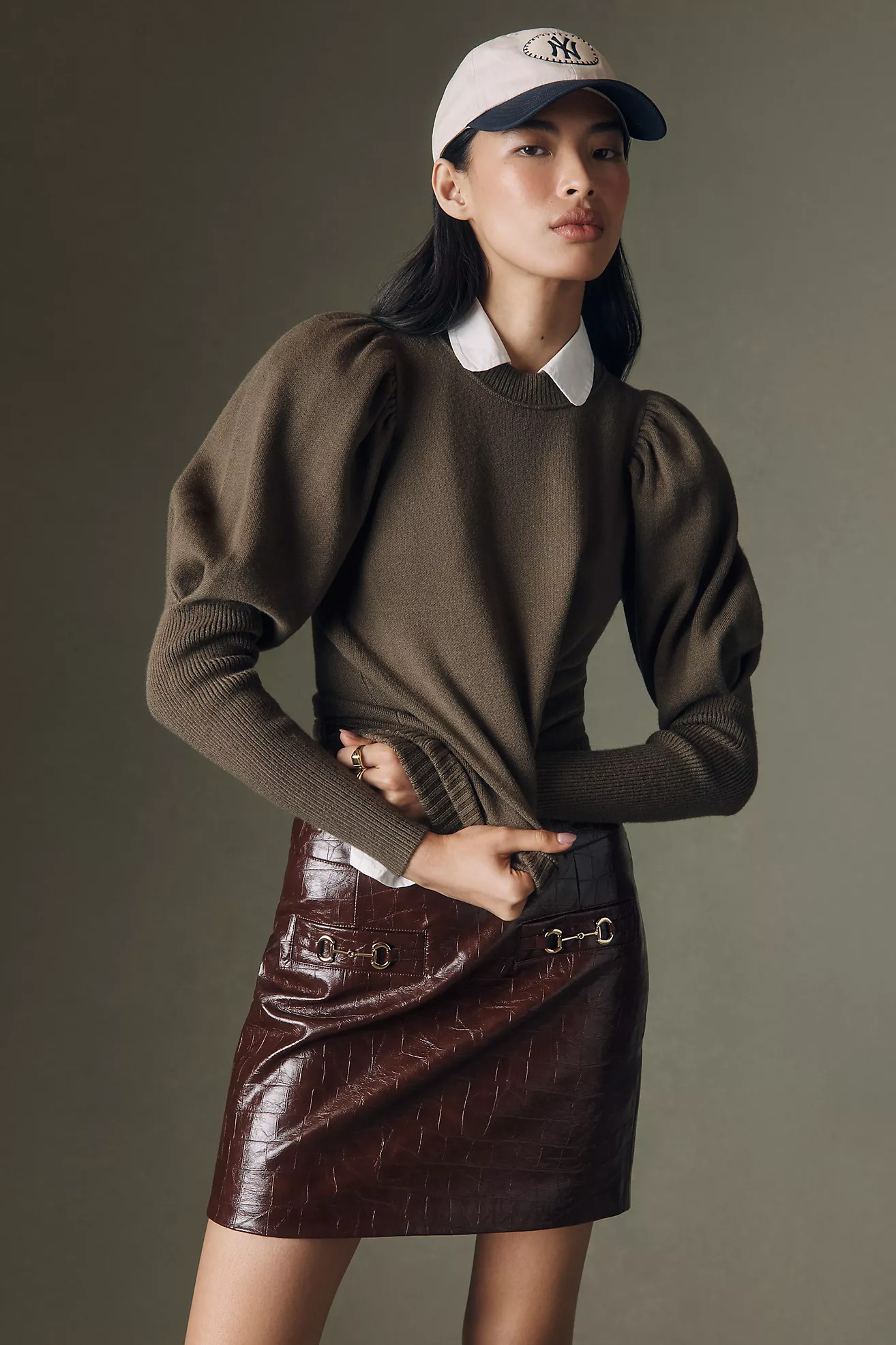 Maeve Puff-Shoulder Ribbed Sweater | Anthropologie (US)