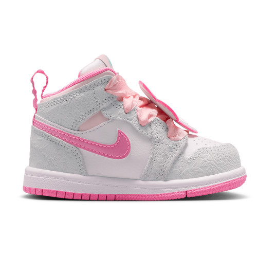 Jordan Girls Jordan Jordan 1 Mid SE - Girls' Toddler Shoes Vast Grey/Pink Glow/Sail Size 10.0 | Foot Locker (US)