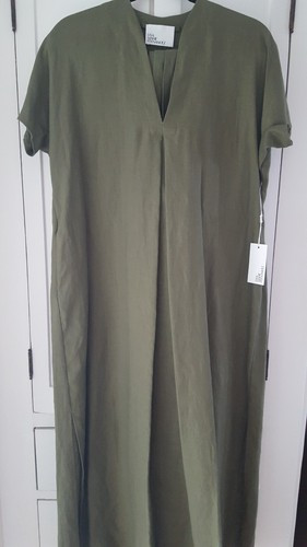 LISA MARIE FERNANDEZ KHAKI GREEN 'ROSETTA' LINEN DRESZ ASO MEGHAN MARKLE NWT | eBay US