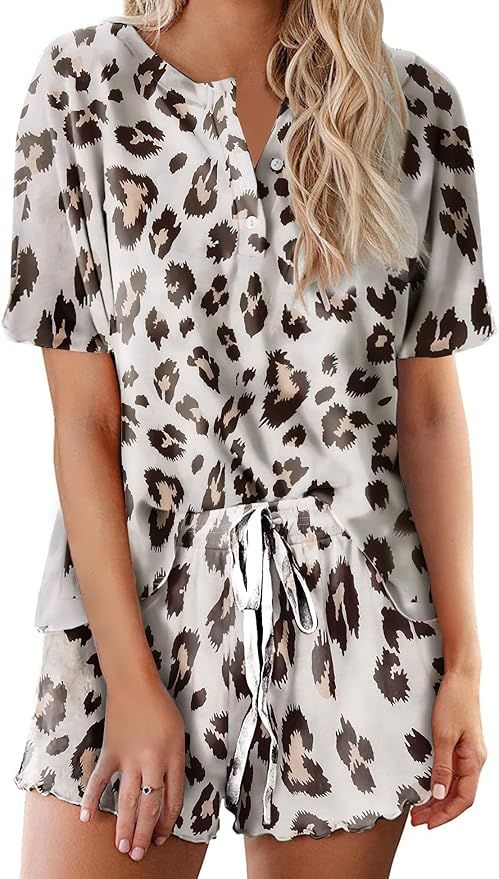 Ekouaer Tie Dye Pajamas Set Womens Loungewear Sleepwear 2 Piece PJ Sets | Amazon (US)