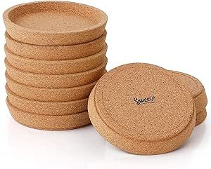 Sweese Cork Coasters - 4 Inch Perfect for Most Kind of Mugs - Protect Your Table from a Liquid Ri... | Amazon (US)