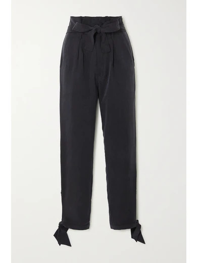 + NET SUSTAIN Avalon tie-detailed Tencel tapered pants | NET-A-PORTER (US)
