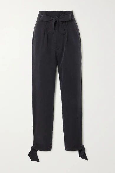 + NET SUSTAIN Avalon tie-detailed Tencel tapered pants | NET-A-PORTER (US)