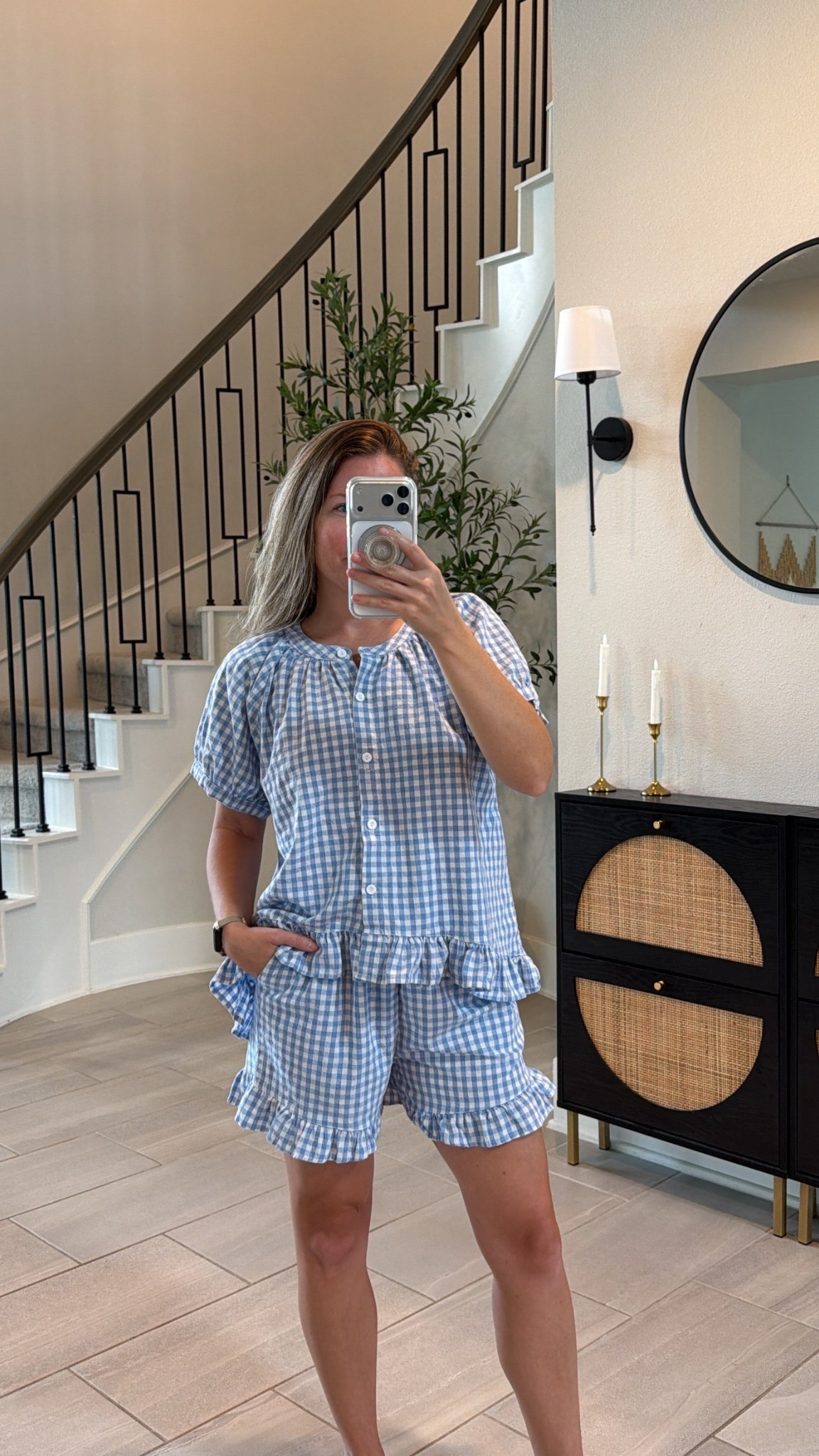 100% cotton gingham pajamas 🩵 I’m wearing my true size small 

#LTKootd #LTKPetite #LTKMothersDay