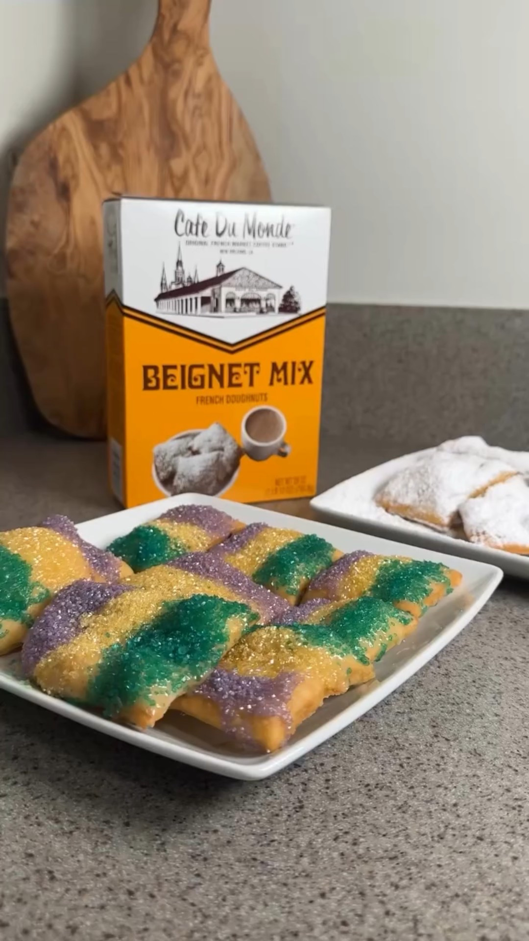 Happy Mardi Gras! 💜💛💚

I’m bringing a little taste of New Orleans to my kitchen with beignets from the famous @cafedumonde 

Here are two delicious ways to top them:

The classic mountain of powdered sugar.

OR

Vanilla bean icing finished with Mardi Gras colored sugar for that purple, green, and gold sparkle. The recipe is from @louisianacookin I always use my @nielsenmassey vanilla bean paste for the best flavor. 

These beignets are perfect for celebrating Mardi Gras at home and watching The Princess and the Frog. Share this post with a beignet lover. 🎭⚜️🐊🎺✨
 
@disney @disneyland @waltdisneyworld #mardigras #theprincessandthefrog #cafedumonde #nola #beignets

#LTKfoodie #LTKSeasonal #LTKvlog