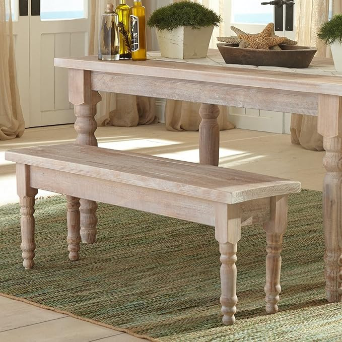 Grain Wood Furniture Valerie Solid Wood Bench with a Driftwood Finish | Amazon (US)