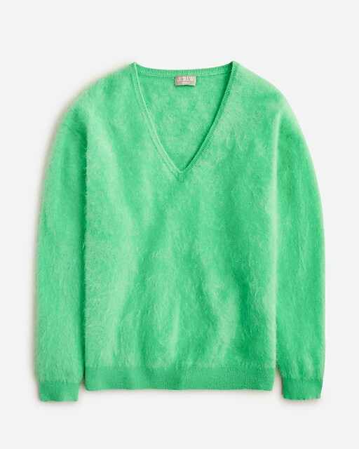 Brushed cashmere relaxed V-neck sweater | J. Crew US