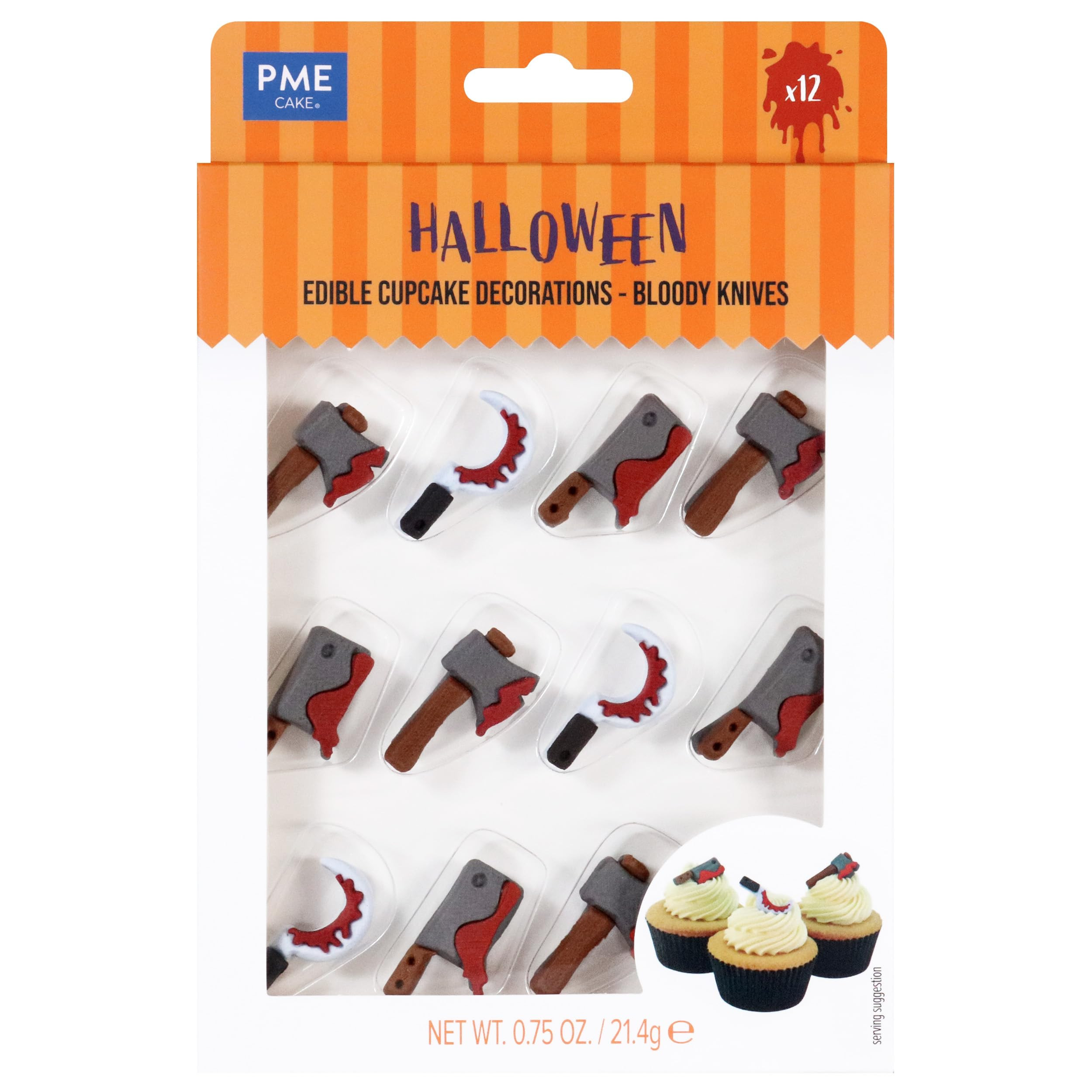 PME Halloween Edible Sugar Decorations - Bloody Knives (Set of 12) | Amazon (US)