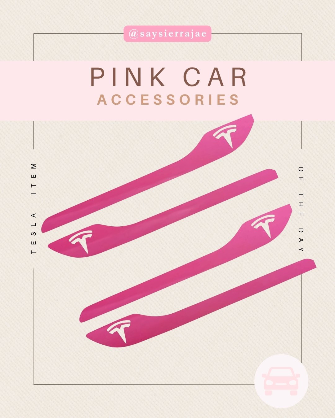 Make your Tesla stand out with these pink door handle decals. Easy to apply and a great way to add a pop of color.  

 #LTKdayinmylife #LTKvlog #LTKTravel