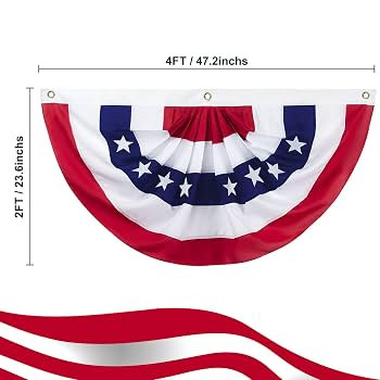 Outdoor USA Bunting Flags 1PCS 2x4 FT American Pleated Fan Flags,4th of July Patriotic Bunting Fl... | Amazon (US)
