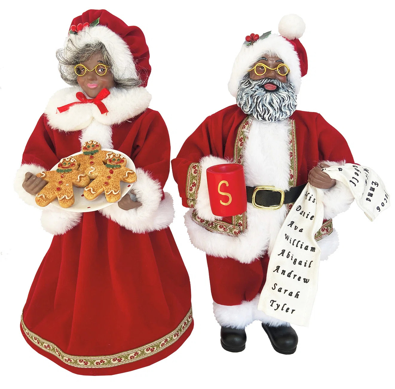 12" Black Mr. & Mrs. Claus | Wayfair North America