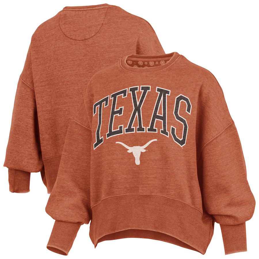 Texas Longhorns Pressbox Women's Oversized Waist-Length Crewneck Sweatshirt - Texas Orange | Fanatics