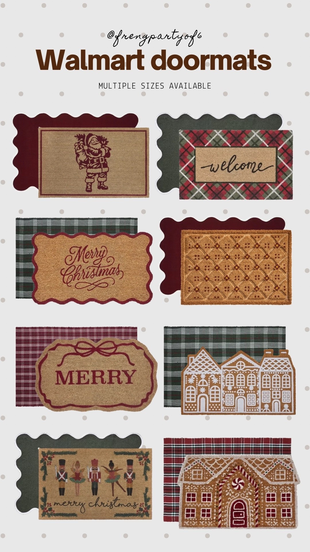 New affordable Christmas and holiday doormats! Starting at $9.97. Multiple sizes available. ￼

#LTKHome #LTKSeasonal