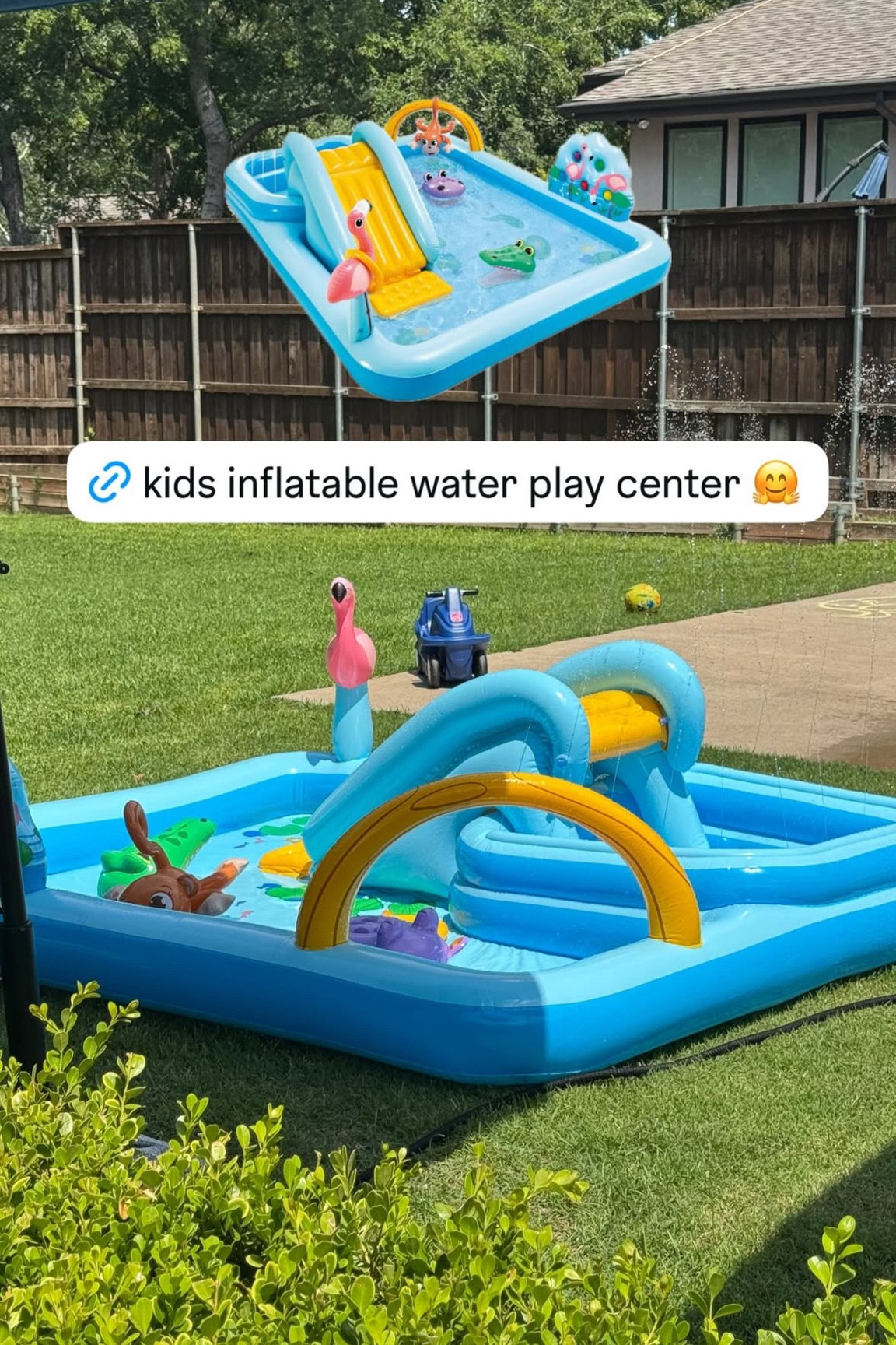 Kids inflatable water play center ☀️ #summer #toddler 