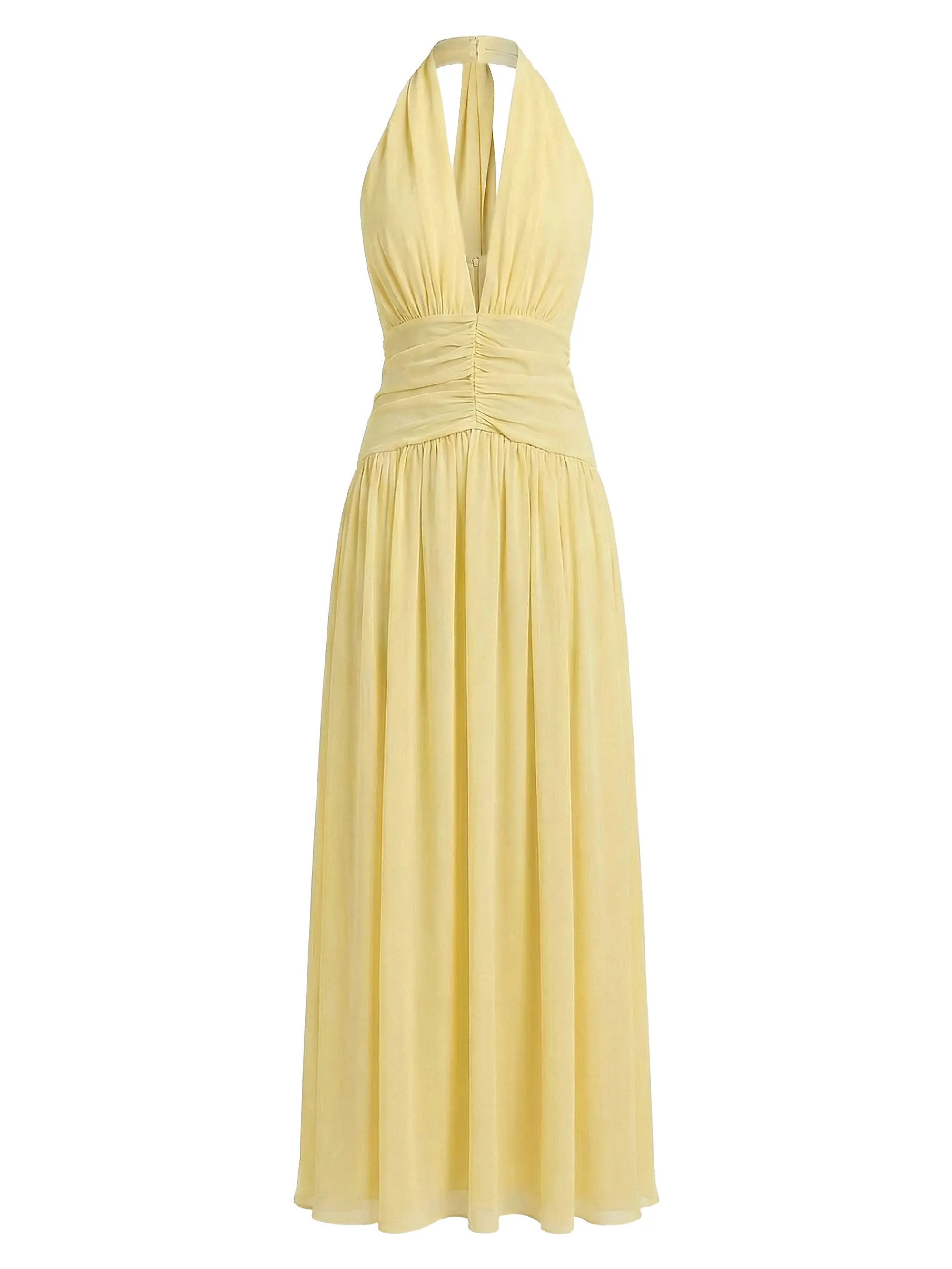 Arella Pleated Scarf-Detail Georgette Maxi Dress | Saks Fifth Avenue