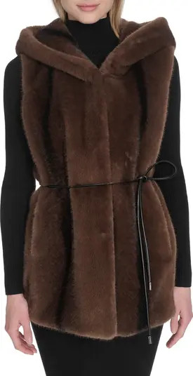 Hooded Faux Mink Vest | Nordstrom