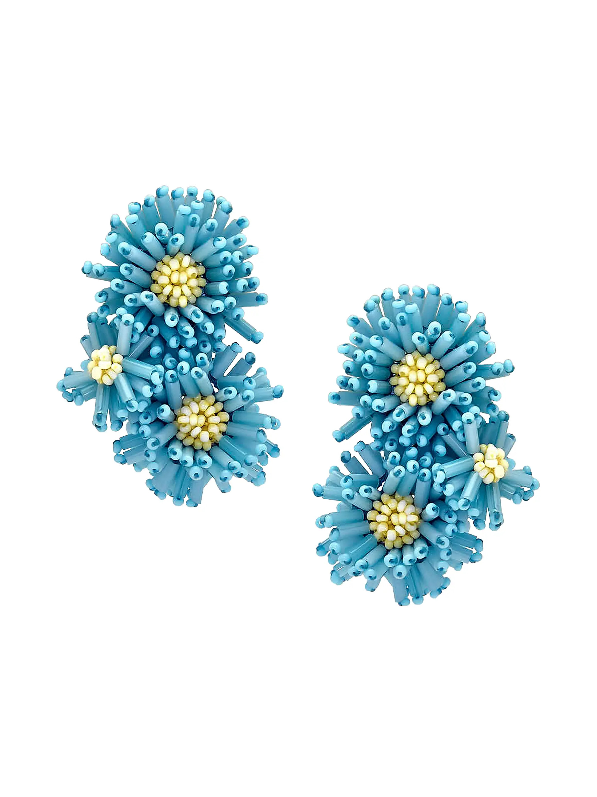 Pompom Flower 24K-Gold-Plated & Glass Bead Stud Earrings | Saks Fifth Avenue