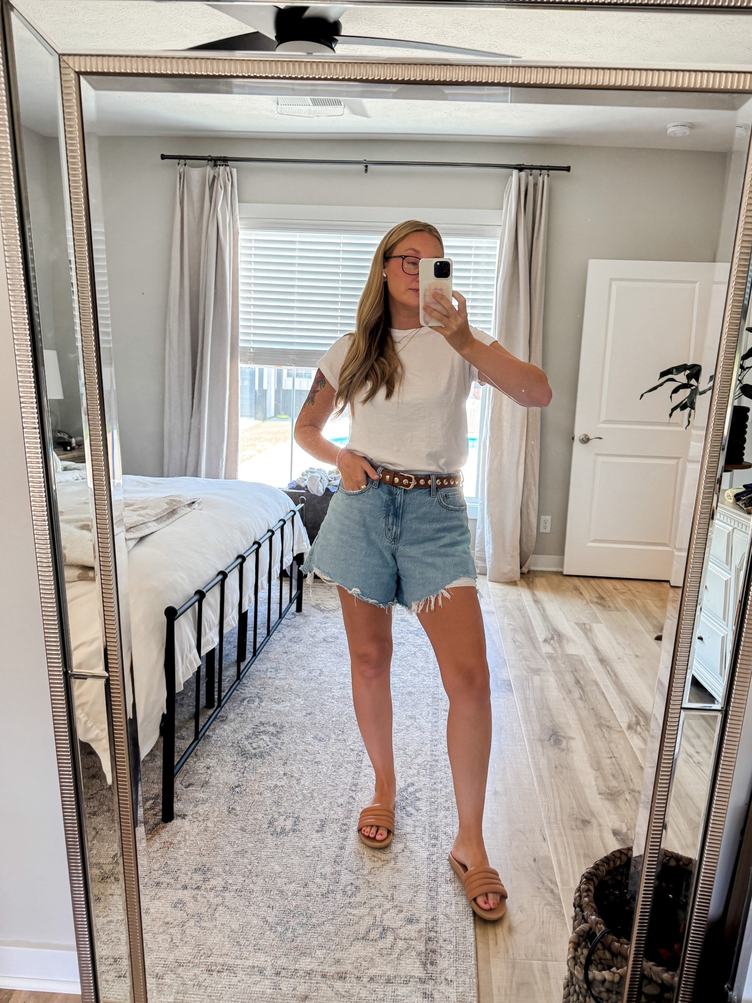 Abercrombie high-rise cutoff denim shorts, Target white crewneck tee, and Amazon braided belt — my go-to late summer casual outfit. Perfect for errands or a casual lunch.

#LTKSaleAlert #LTKStyleTip
