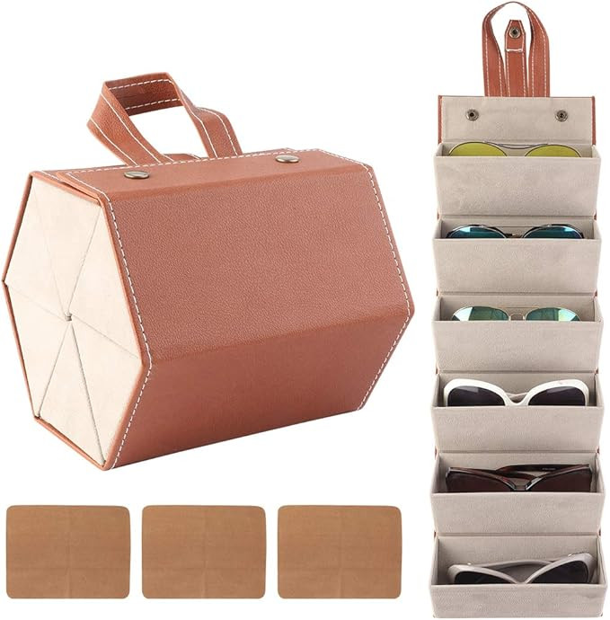 Livtor Sunglasses Organizer 6-Slot EyeGlasses Storage Display Travel Case | Amazon (US)
