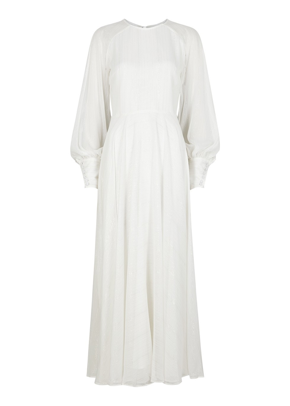 Mary white metallic-weave chiffon maxi dress | Harvey Nichols (Global)