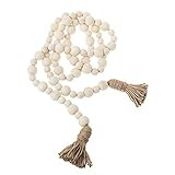 Natural Wood Bead Garland, Farmhouse Decor Beads - 6 ft | Amazon (US)