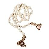 Natural Wood Bead Garland, Farmhouse Decor Beads - 6 ft | Amazon (US)