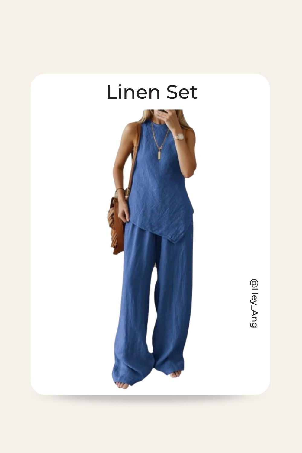 This linen set is so good for spring and summer. I like the sleeveless top with the asymmetrical detail. It would be great for a lunch date or on vacation. It comes in other colors. 

#LTKootd