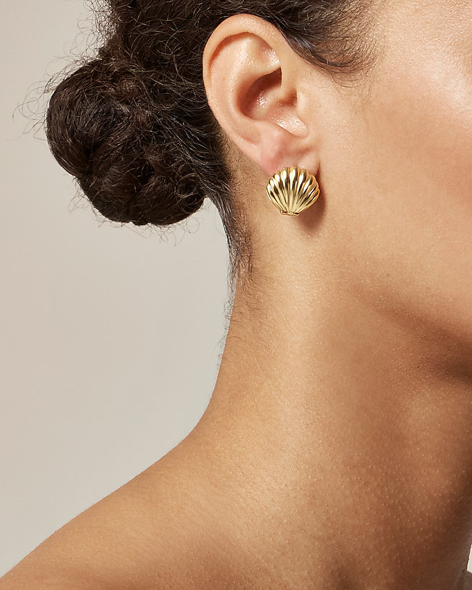 Double-sided shell stud earrings | J. Crew US
