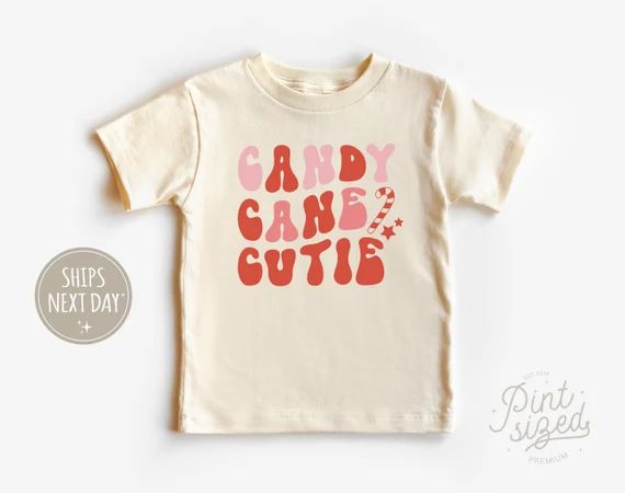 Candy Cane Cutie Toddler Shirt - Christmas Retro Kids Shirt - Natural Holiday Toddler Tee | Etsy (US)