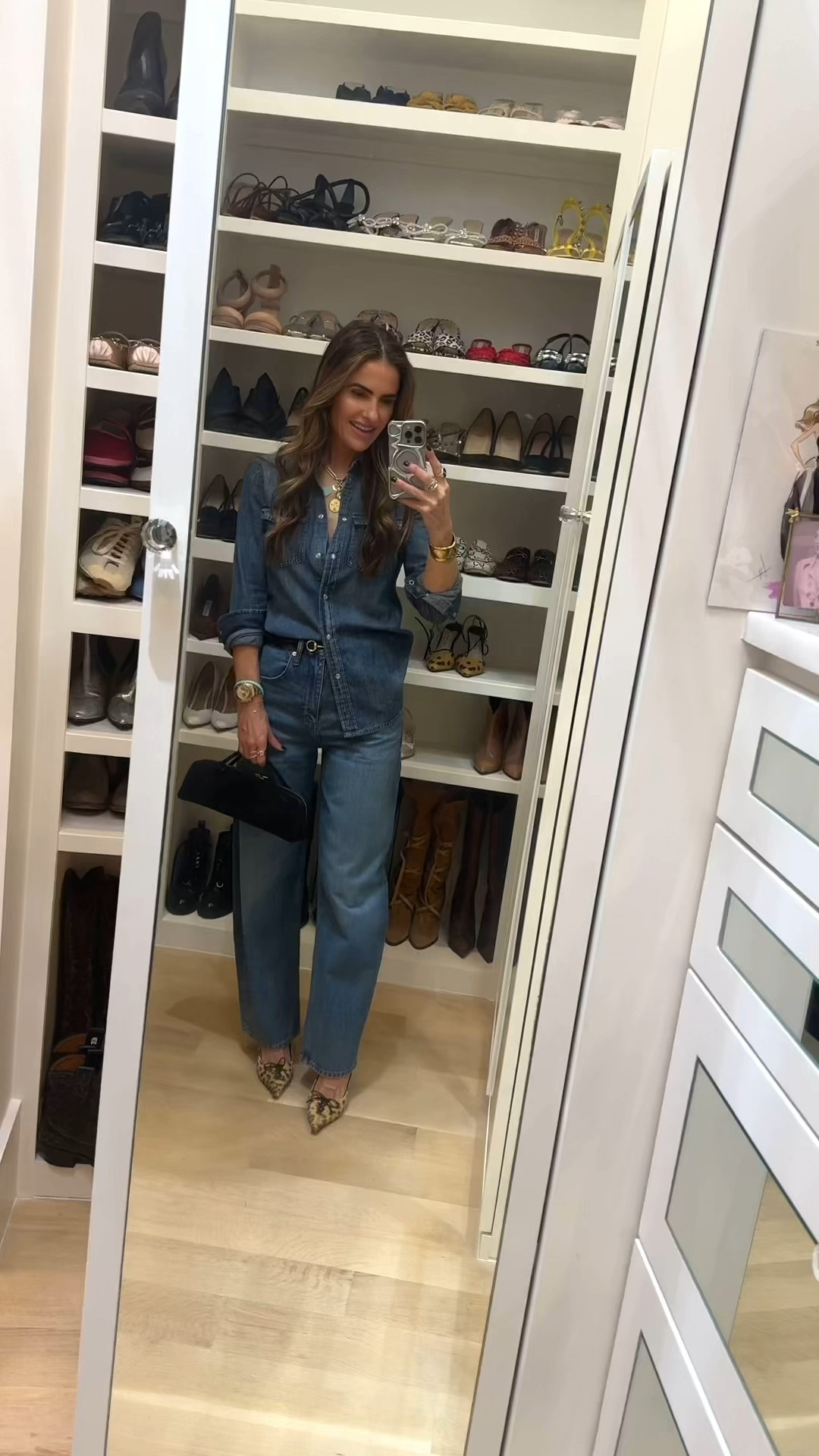 wearing my canadian tuxedo for friday night date night ~ i’m off to @stmartinswinebarbistro one of the best places for a date night in dallas! 

shop these fab jeans that are so flattering & leg-lengthening too! 

run tts im wearing a 25 

+ shop my chic denim top below too! 

#LTKWorkwear #LTKFindsUnder100 #LTKootd