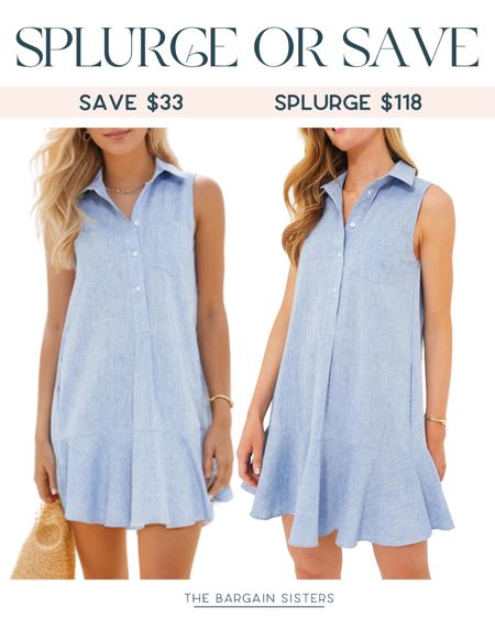 Splurge or Save 

| Amazon Dress | Tuckernuck Dress |  Sleeveless Shirt Dress | Tunic Tank Dress  | Button Up Dress | Summer Dress | Sleeveless Mini Dress | Look for Less 

#LTKSeasonal #LTKFindsUnder50 #LTKU