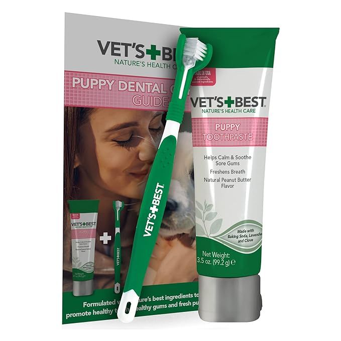 Vet’s Best Puppy Dental Kit – Toothbrush & Toothpaste for Puppies – Dog Tooth Brushing Kit ... | Amazon (US)