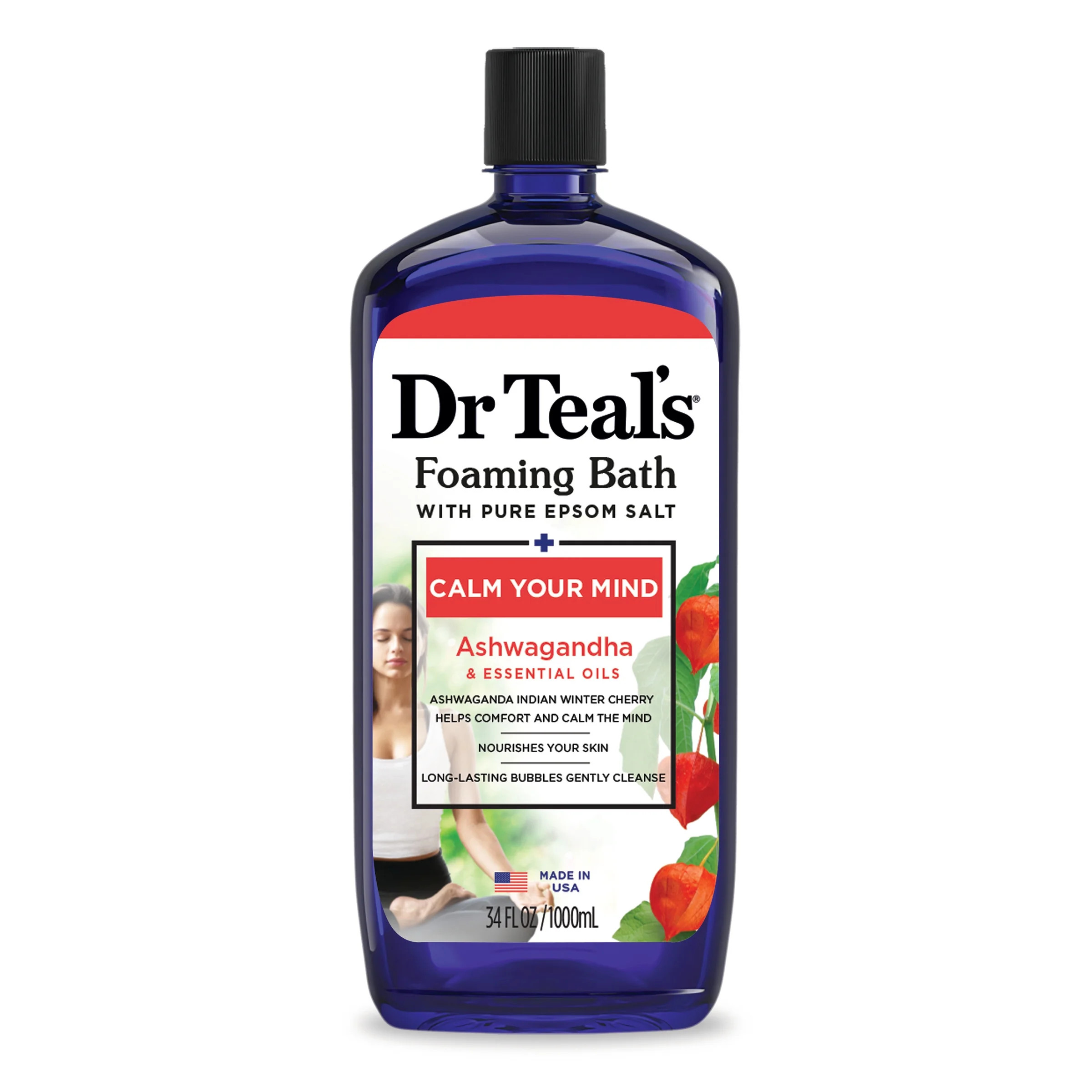 Dr Teal's Foaming Bath with Pure Epsom Salt with Ashwagandha, 34 fl oz | Walmart (US)