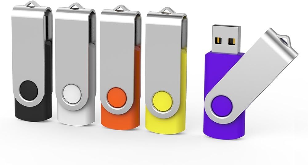 Aiibe 5 Pack 64GB USB Flash Drive 64 GB Flash Drives Thumb Drive Swivel USB Stick USB 2.0 Pen Dri... | Amazon (US)