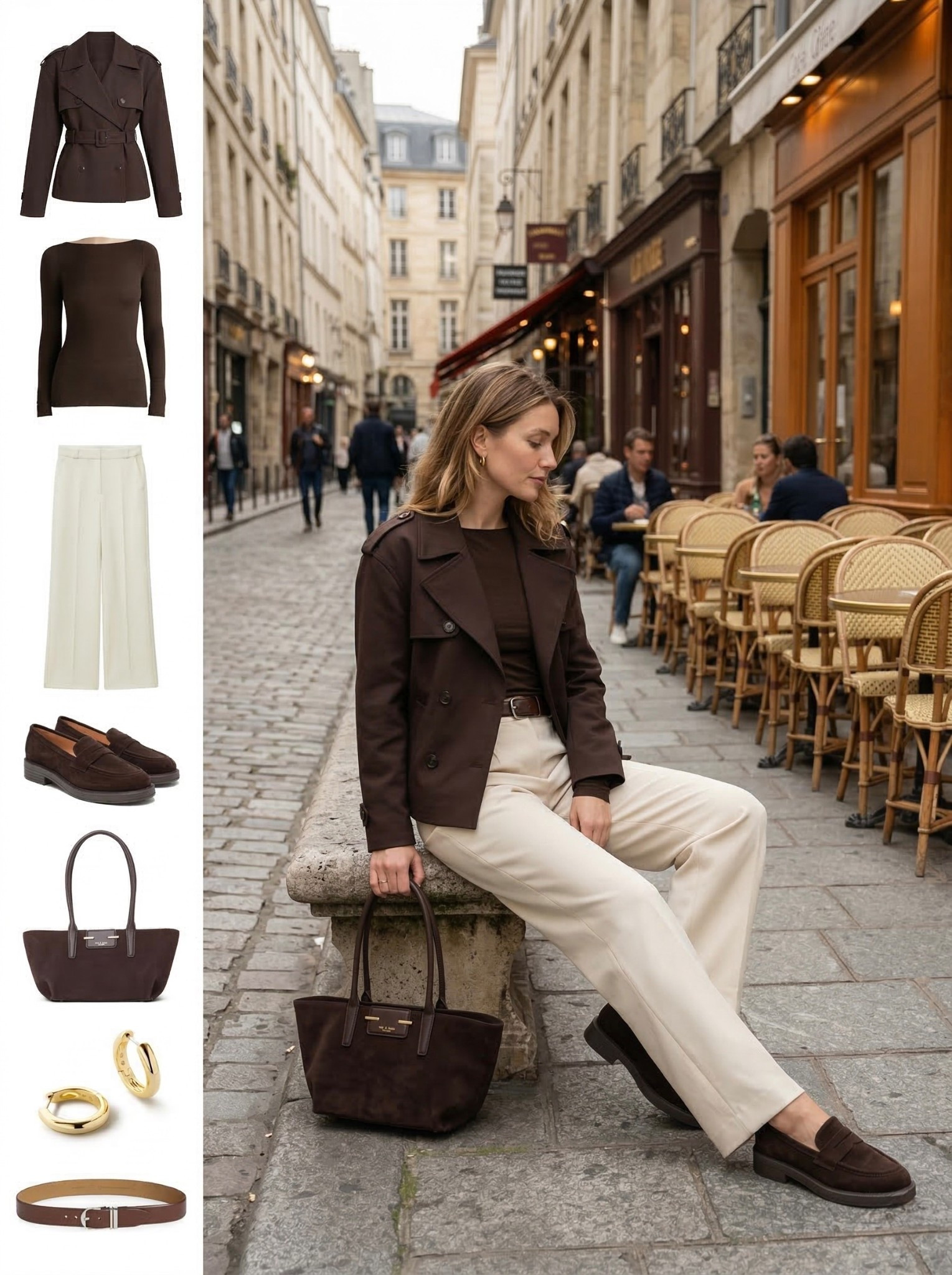 ✨ Rich Chocolate Layers with Timeless Neutrals ✨

A refined city look built around warm chocolate tones and soft cream tailoring. The structured brown jacket adds depth and elegance, layered over a fitted knit that keeps the silhouette sleek and polished.

Cream tailored trousers create a beautiful contrast against the deeper tones, bringing lightness and balance to the outfit while maintaining a sophisticated shape. Classic brown loafers complete the look with understated elegance, perfect for a day spent exploring the city.

A structured chocolate tote and slim leather belt tie the palette together, while gold jewelry adds a subtle glow that elevates the entire ensemble.

🤎 Style Notes:
• Structured chocolate jacket for a tailored statement layer  
• Fitted brown knit for a sleek, polished base  
• Cream tailored trousers for a clean refined silhouette  
• Classic brown loafers for timeless everyday style  
• Structured chocolate tote for elegant practicality  
• Gold jewelry and slim belt for a cohesive finish  

Everything linked and ready to shop ✨

#LTKootd #LTKSeasonal #LTKChic

#LTKgrwm #LTKootd #LTKWorkwear

#LTKgrwm #LTKSpringSale #LTKootd