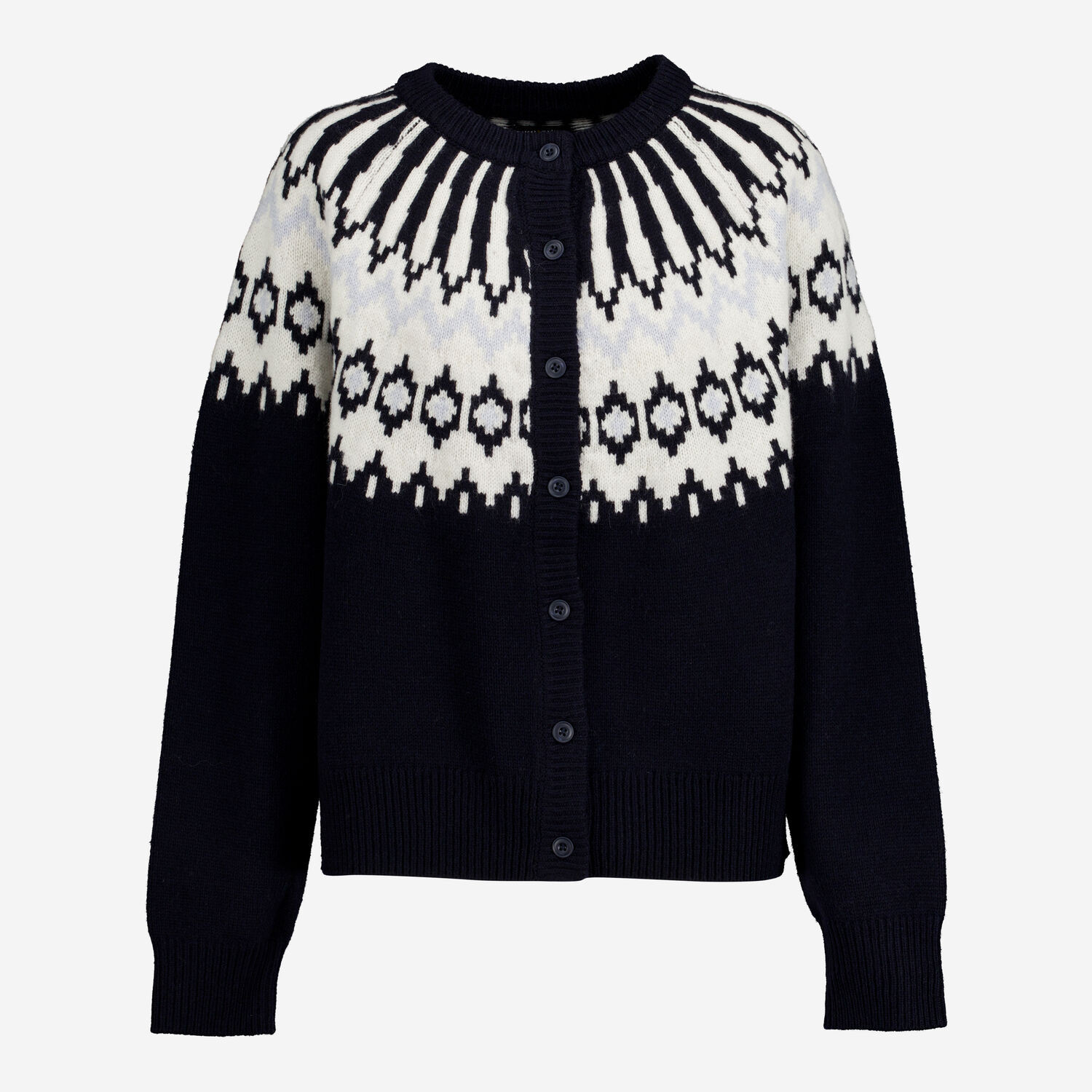 Navy & White Fairisle Cardigan | TK Maxx