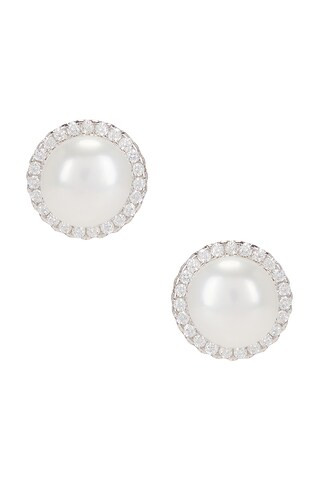 SHASHI Halo Pearl Stud in Ivory from Revolve.com | Revolve Clothing (Global)