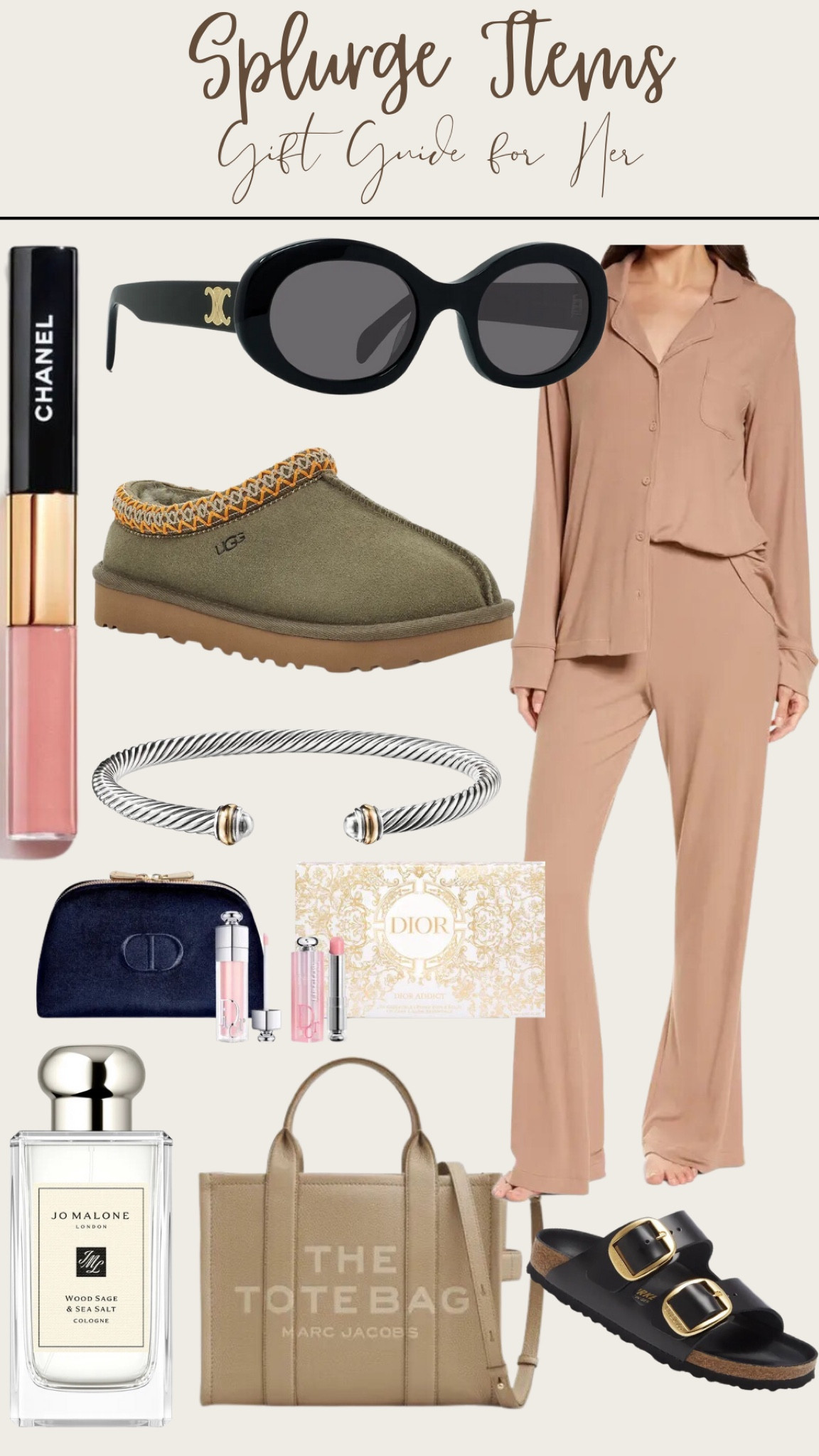 High end gift guide for the ladies in your life (or for yourself) 😉 these are all my personal picks that I either own or want to own one day! 

I absolutely love the Dior lip oil & Chanel lip gloss! Great stocking stuffers!!! 

I have a pair of Celine sunglasses and they are such a statement piece. 

David Yurman bracelet is a great gift for the ladies. They are stackable too so you can add to your stack each year! 

#splurgeitems #giftguide #giftguideforher #giftideas #nordstrom #nordy #christmasgifts #stockingstuffers 



#LTKHoliday #LTKSeasonal #LTKGiftGuide