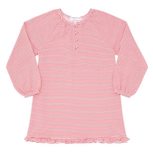 girls red stripe pima lounge dress | minnow