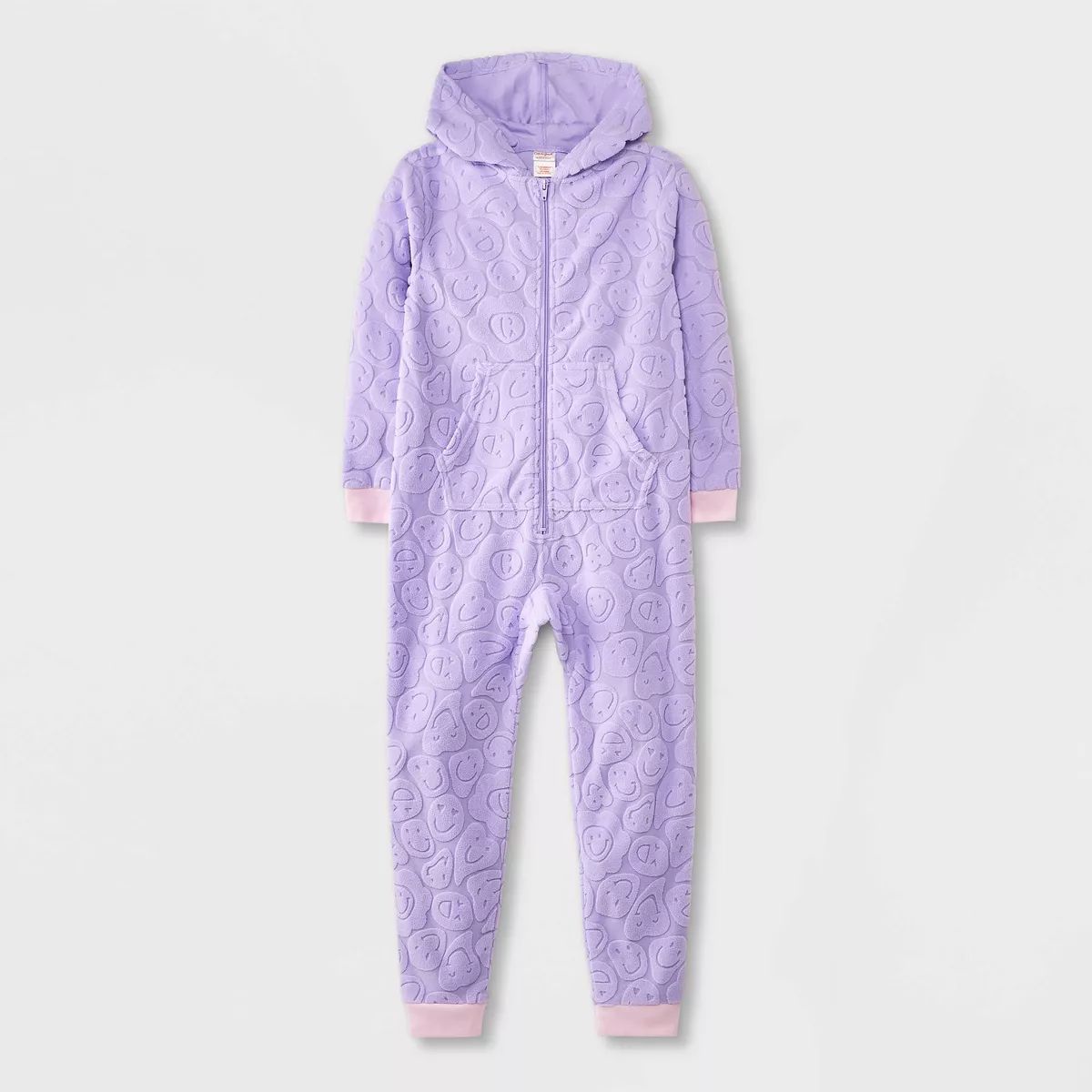 Girls' Smiley Embossed Union Suit - Cat & Jack™ Lavender Purple | Target