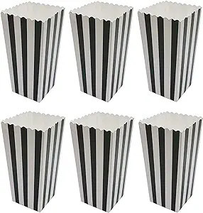 36 Pcs Popcorn Boxes Mini Paper Popcorn Box Cardboard Popcorn Container for Party, White and Blac... | Amazon (US)