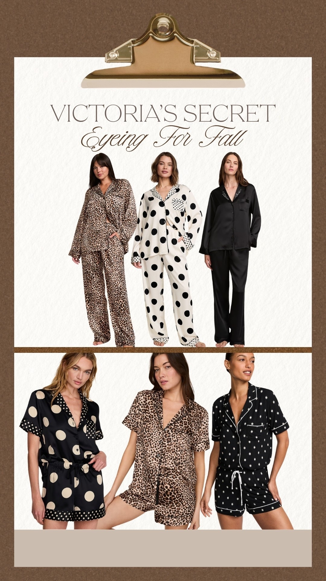 Entering fall in the comfiest way. 🤎✨ From silky sets and soft lounge staples to leopard, polka dots and rich seasonal tones, these VS pajamas feel equal parts cozy and elevated for slow mornings and nights in.

#victoriassecret #fallpajamas #cozystyle #loungewear #fallfashion #pajamaset #leopardprint #polkadots #cozyfinds #fallfavorites

#LTKootd #LTKselfcare #LTKSeasonal